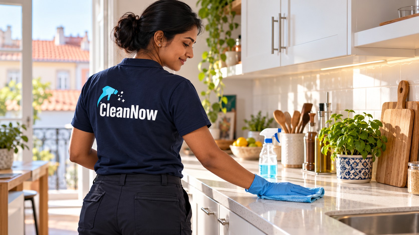 Limpeza ao domicílio numa cozinha — imagem ilustrativa CleanNow